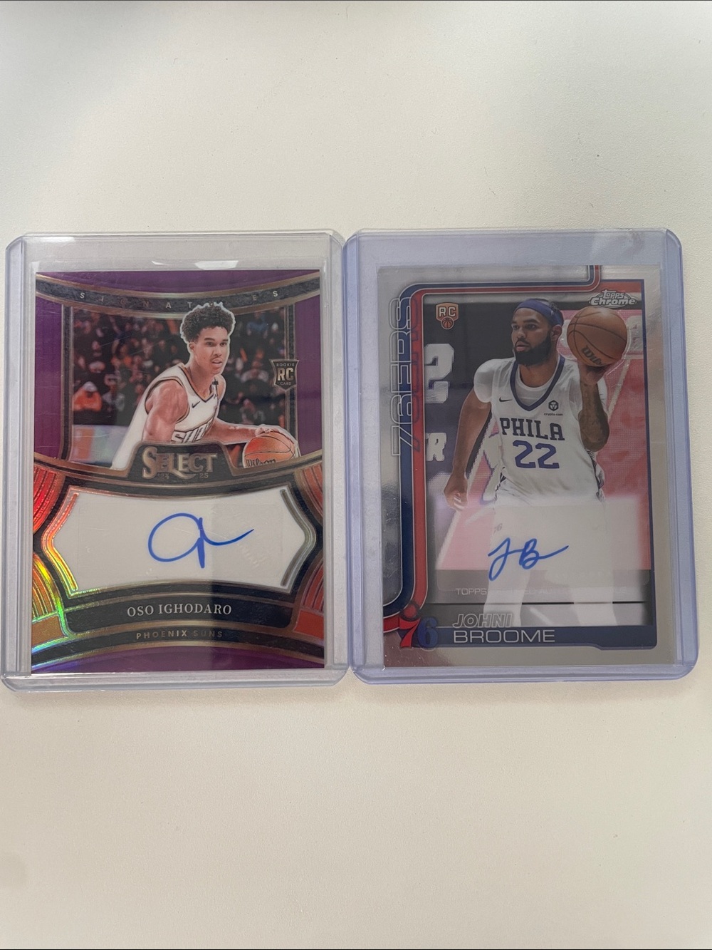 Oak Ighodaro Rookie Auto Purple /75 and Johni Broome Rookie Auto Two Card Lot